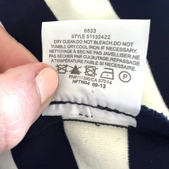 Tory Burch Augusta Blue and White Striped Short-Sleeve Sheath Dress Size L - Picture 14 of 14